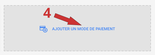 ajouter carte de credit adwords