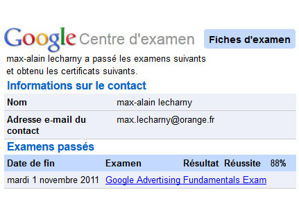 Certification Google Adwords examen google adwords