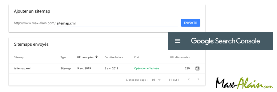 sitemap dans search console google